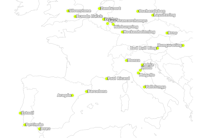 Trackmap Europe
